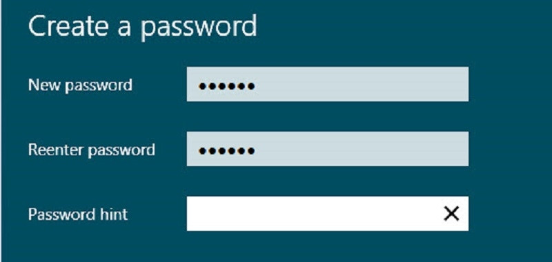 Không đặt Password được cho Windows