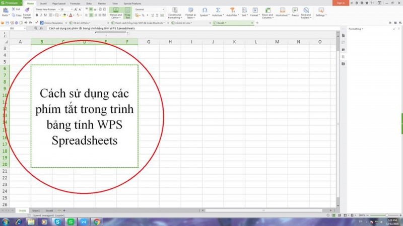 Nhấn tổ hợp phím Ctrl + C để sao chép nội dung của ô được chọn