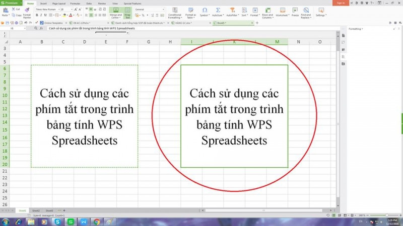 Nhấn tổ hợp phím Ctrl + V để dán nội dung đã sao chép trước đó vào ô được chọn