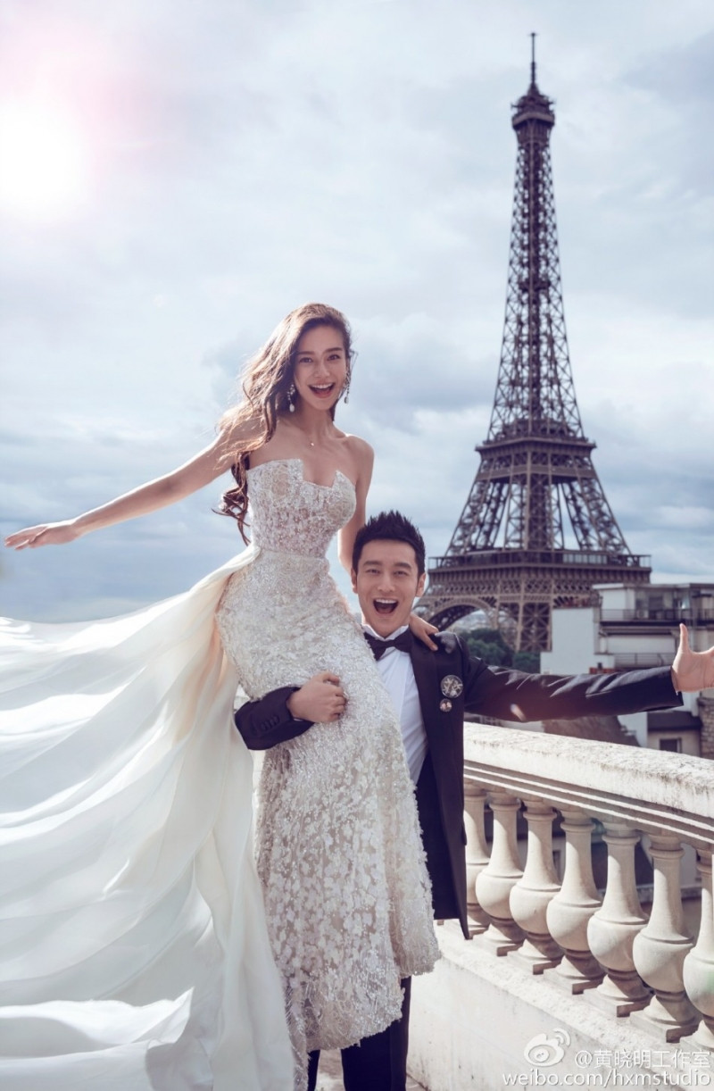 Huỳnh Hiểu Minh và Angela Baby chụp ảnh cưới tại Pháp