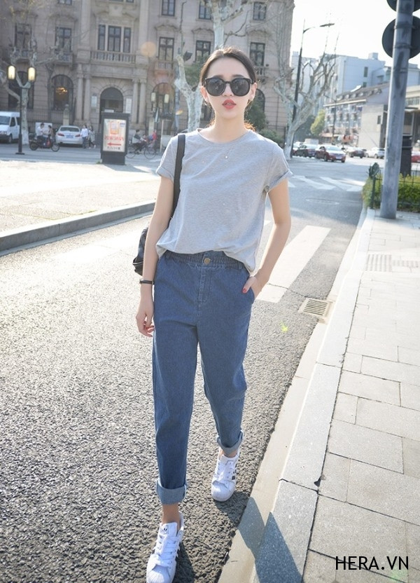 Boyfriend jeans cho cô nàng có cá tính mạnh