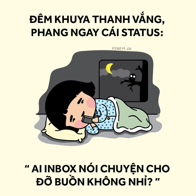 Đêm khuya đăng status