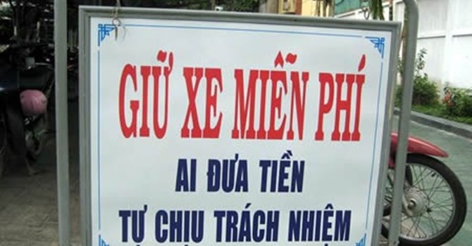 Giữ xe miễn phí