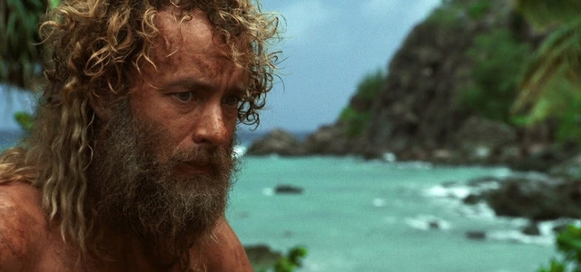 Tom Hank trong một cảnh quay của phim Cast Away