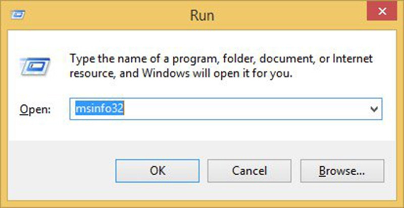 Mở cửa sổ Run bằng cách nhấn tổ hợp phím Windows + R, khi cửa sổ Run xuất hiện tiếp tục gõ lệnh msinfo32 tại khung trống Open