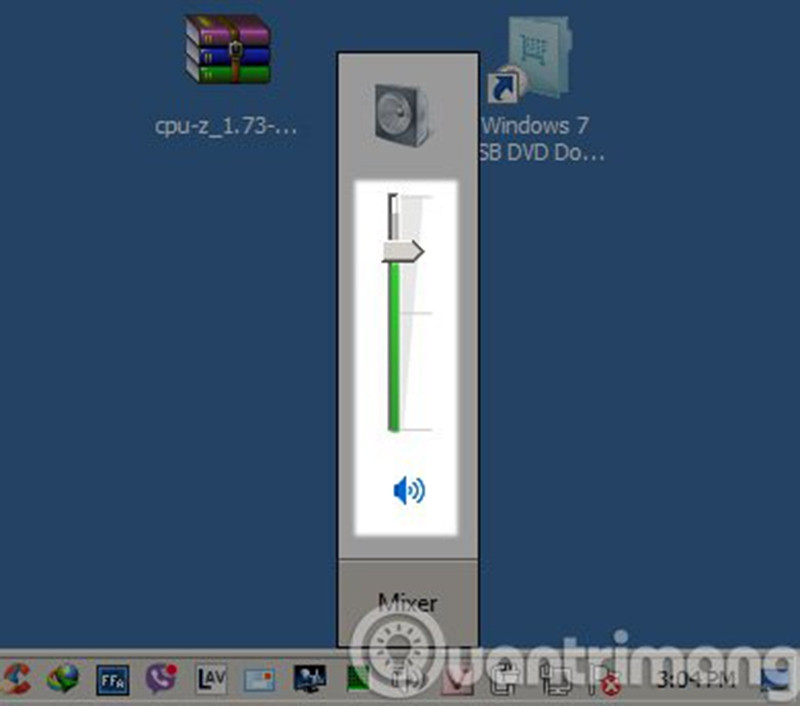 Kiểm tra Volume của Windows tại góc phải cuối màn hình máy tính