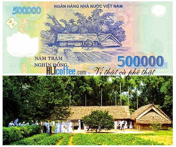 Ngôi nhà 5 gian ở làng Sen, Nam Đàn, Nghệ An (tờ 500.000 đồng)