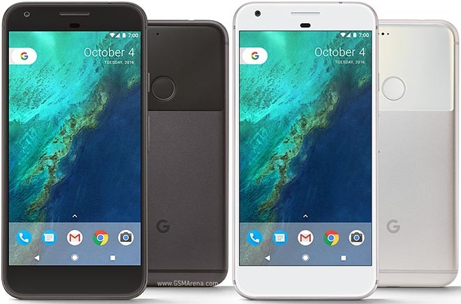 Mặt trước và sau của Google Pixel.