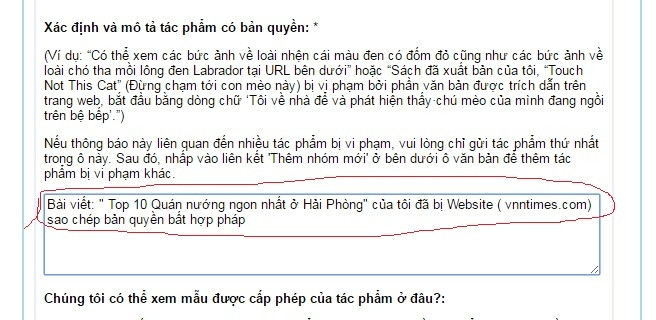 Ghi theo mẫu báo cáo của ad vào hộp thoại