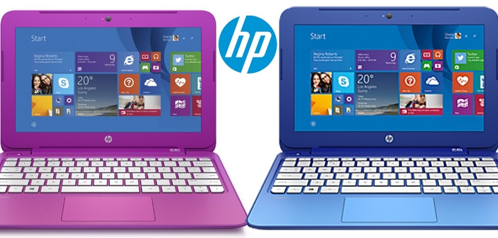 HP Stream khoác lên 2 màu sắc rực rỡ là màu xanh lam và màu hồng nữ tính