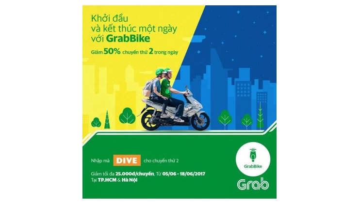 Di chuyển thoải mái cùng GrabBike