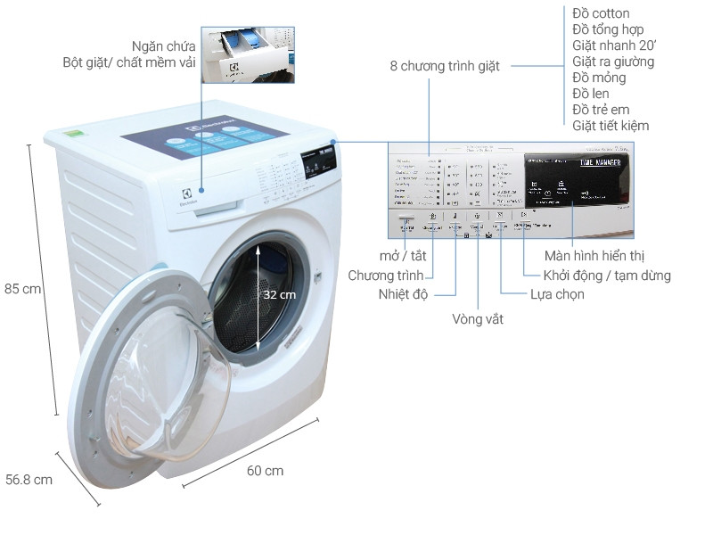 Máy giặt Electrolux EWF85743