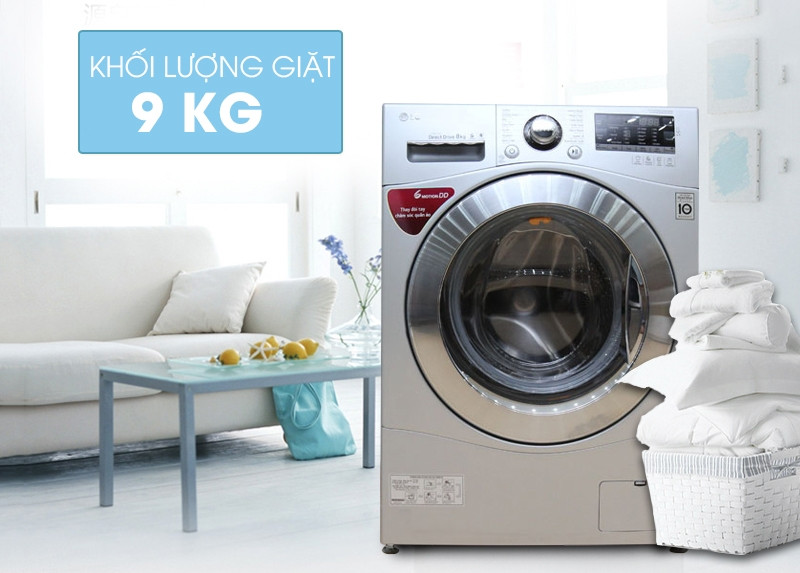 Máy giặt cửa ngang LG F1409NPRL có khối lượng giặt là 9kg