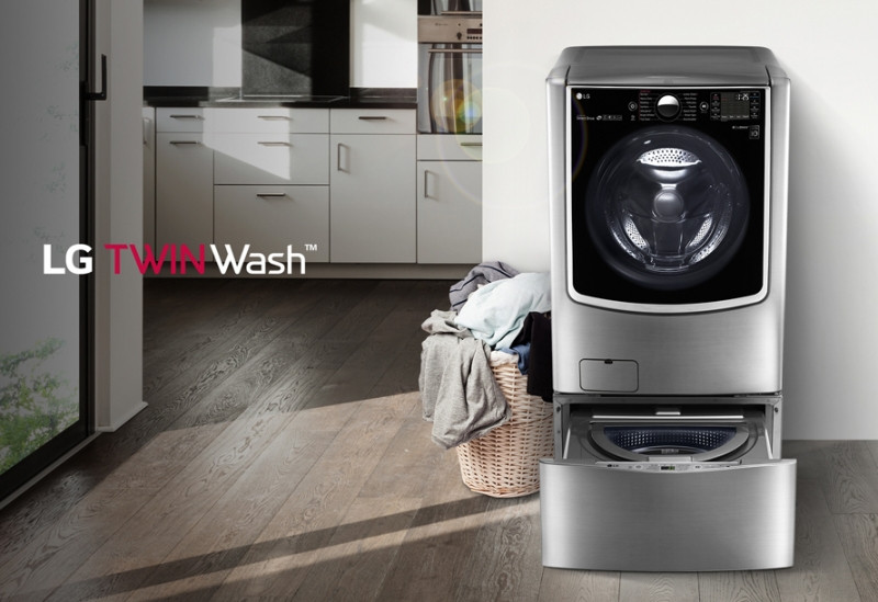 Chiếc máy giặt LG cửa ngang F2721HTTV có tới 2 lồng giặt khác nhau