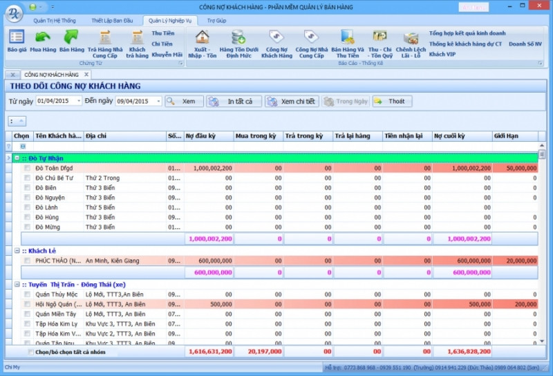 Phần mềm quản lý vật liệu xây dựng của công ty CP Công nghệ và Truyền thông Niềm Tin