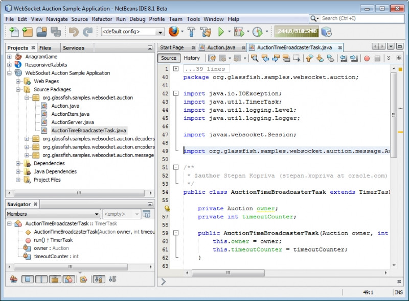 Giao diện NetBeans