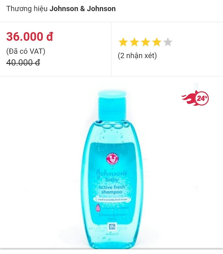 Dầu gội Johnson's baby active fresh shampoo thơm mát năng động 100ml
