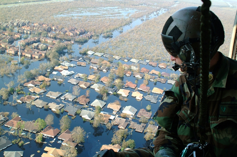 Hình ảnh từ trên cao khi cơn bão Katrina đi qua nước Mỹ.