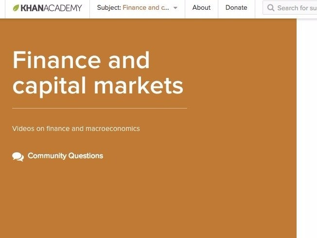 Website của Finance at khan academy