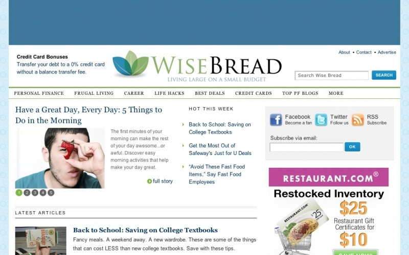 Wise Bread cung cấp những bài viết ngắn về cách xử lý các vấn đề