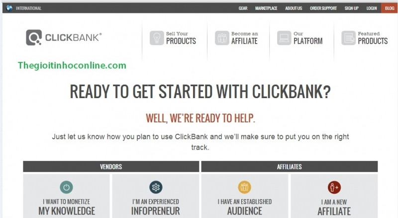 ClickBank là một trang chuyên bán các sản phẩm kỹ thuật số