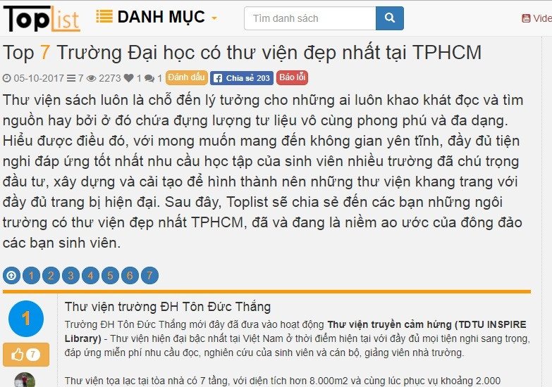 Bài viết lựa chọn danh sách có thứ tự