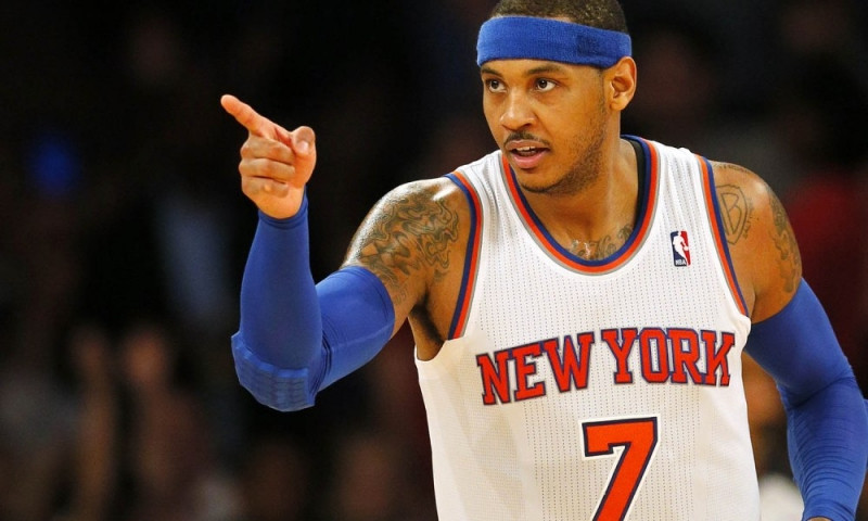 Carmelo Anthony chơi ở vị trí Small forward trong đội hình New York Knicks