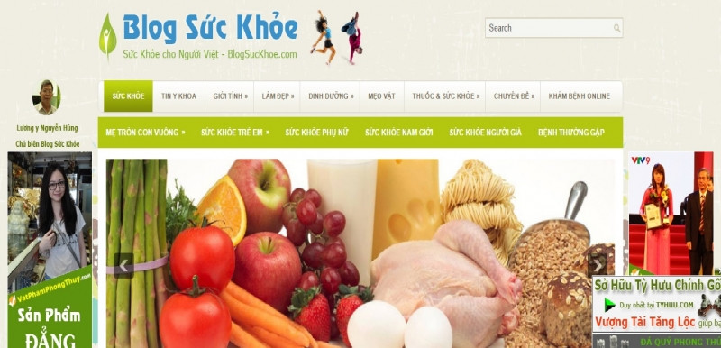 Giao diện website Blog sức khỏe