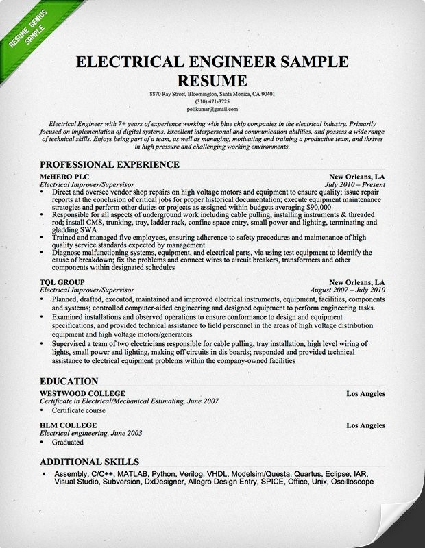 Một bản CV từ Resume Genius