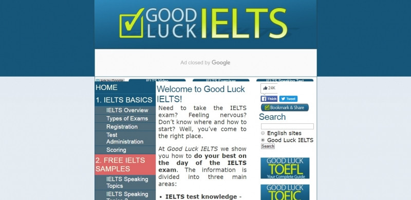 Giao diện của Goodluck IELTS dễ hiểu và rõ ràng