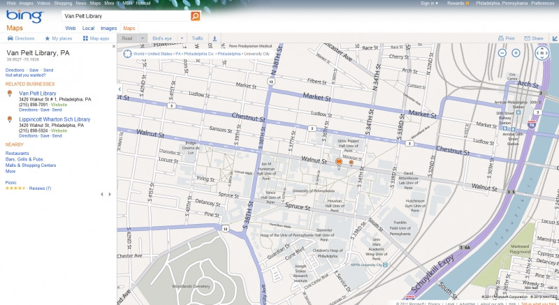 Giao diện của Bing Map