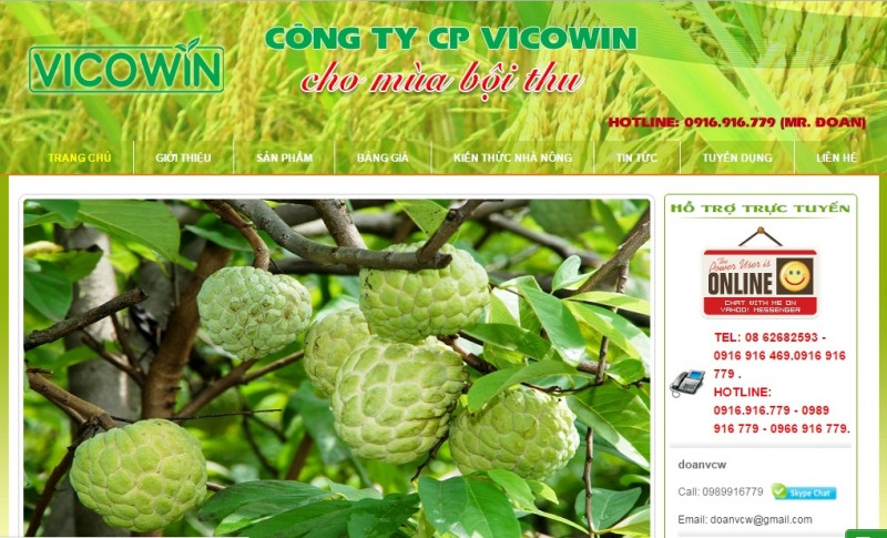 Website của Công Ty Cổ Phần VICOWIN