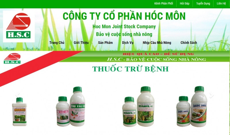 Website của Công Ty Cổ Phần Hóc Môn