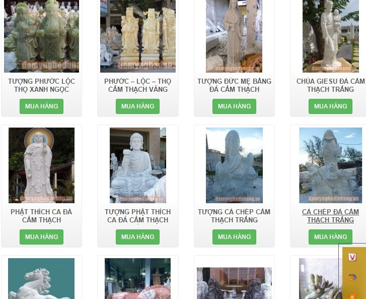 Một số sản phẩm của điêu khắc đá mỹ nghệ Non Nước Đà Nẵng