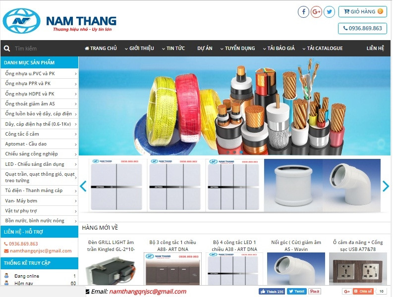 Website chính thức của Công ty Cổ phần Vật tư Nam Thắng