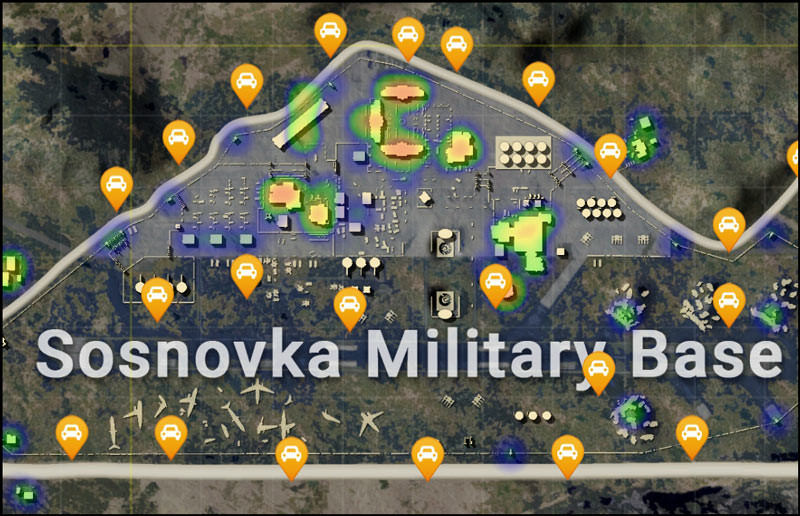 Khu vực Sosnovka Military Base trong map Erangel