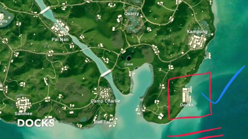 Khu Docks trong map Sanhok