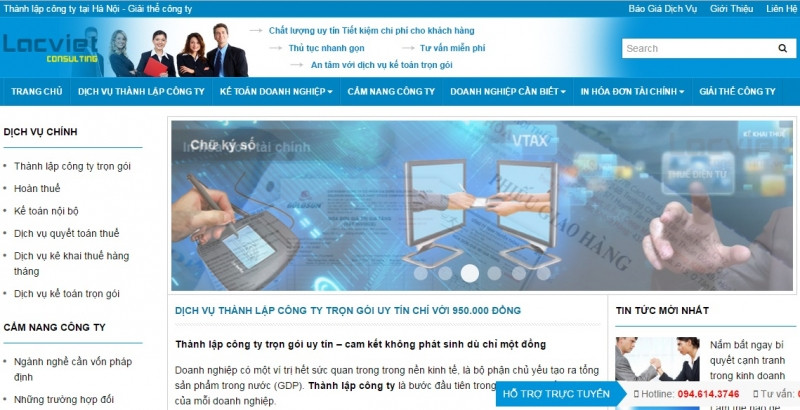 Website của Công ty Lạc Việt