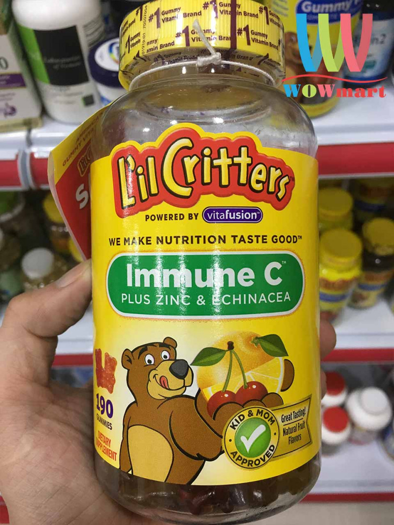 ﻿Kẹo bổ L’il Critters Immune C giúp bé tăng sức đề kháng, phòng chống những bệnh cảm cúm, nhiễm khuẩn.