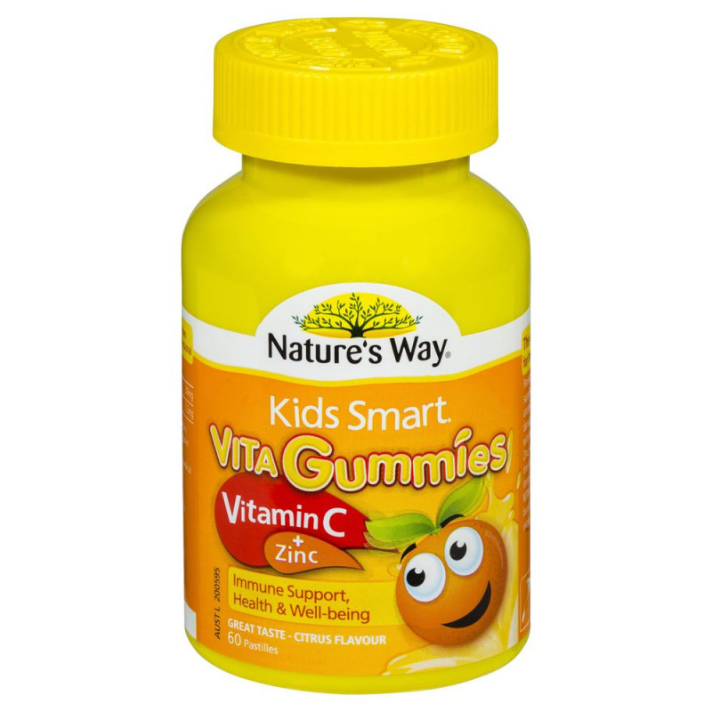 Kẹo dẻo bổ sung Vitamin C và Kẽm Kids Smart Vitamin C+Zinc 60 Gummies: