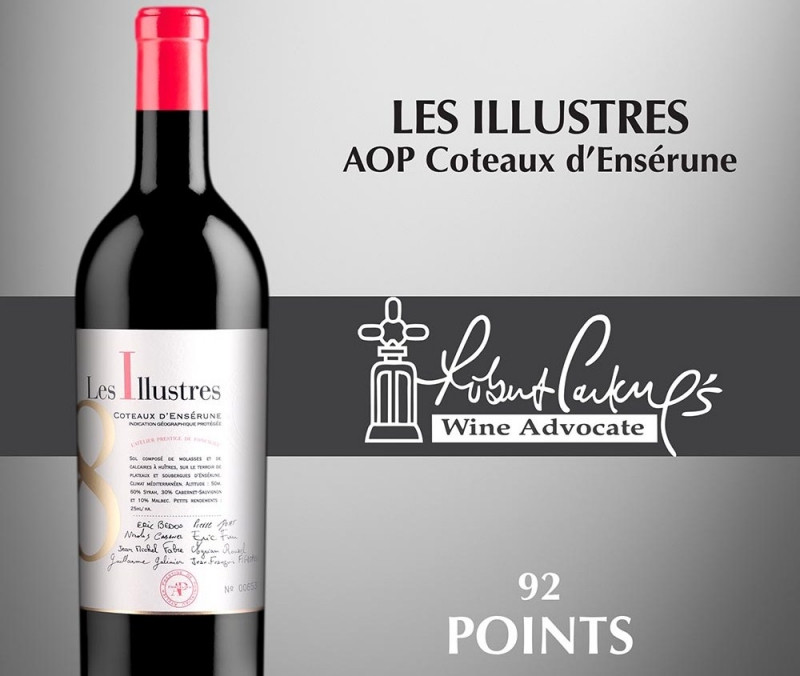 Rượu Les Illustres 8 dậy lên hương vị mạnh mẽ của hai loại nho chủ đạo là ﻿Syrah và Cabernet Sauvignon