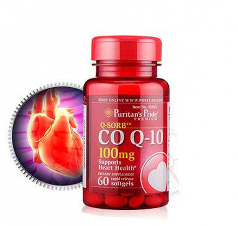 ﻿﻿Thuốc uống ngăn ngừa nhồi máu cơ tim Puritan's Pride Coq10 và L-Carnitine 60 viên