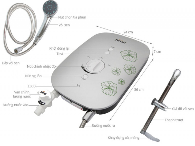 Máy nước nóng Ferroli Divo SSN 4.5S: