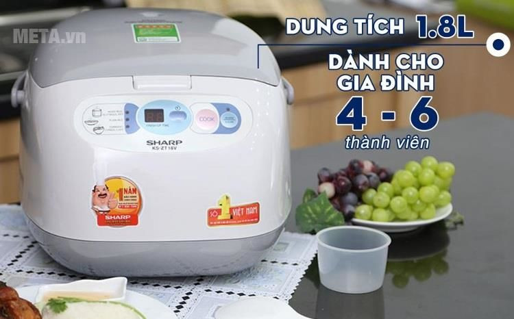 Nồi cơm điện tử Sharp KS-ZT18V - 1,8 lít