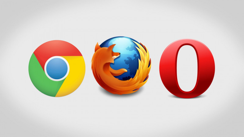 Các trình duyệt web Chrome. Firefox và Opera