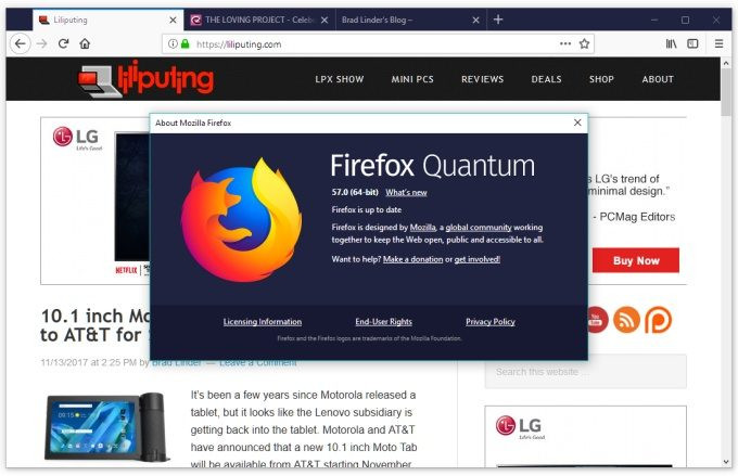 Giao diện mới của Firefox Quantum