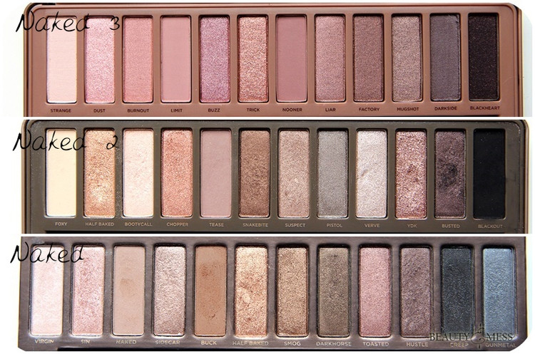 So sánh 3 bảng Urban Decay Naked Palette