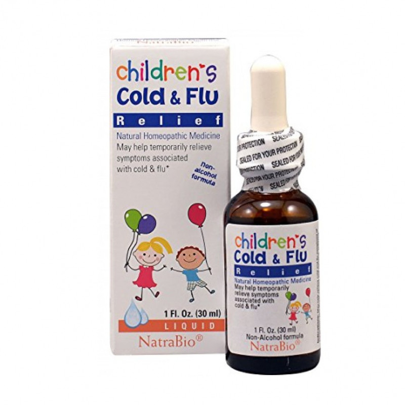 Thuốc Siro cảm cúm Children Cold & Flu Relief Natrabio của Mỹ 30m