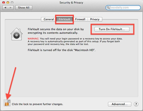 Tắt FileVault Disk Encryption nếu không cần thiết