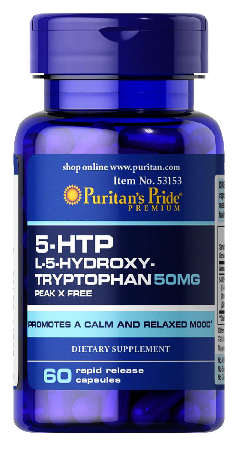 ﻿﻿Giảm stress từ viên uống Puritan’s Pride 5-HTP 100mg L-5-Hydroxy Tryptophan 60 viên